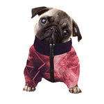 Fiery Star of David Print Dog Zip Up Jacket