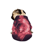 Fiery Star of David Print Dog Zip Up Jacket