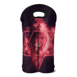 Fiery Star of David Print Double Neoprene Wine Tote