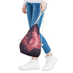 Fiery Star of David Print Drawstring Bag