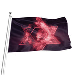 Fiery Star of David Print Flag