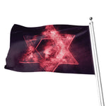 Fiery Star of David Print Flag