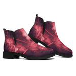 Fiery Star of David Print Flat Ankle Boots