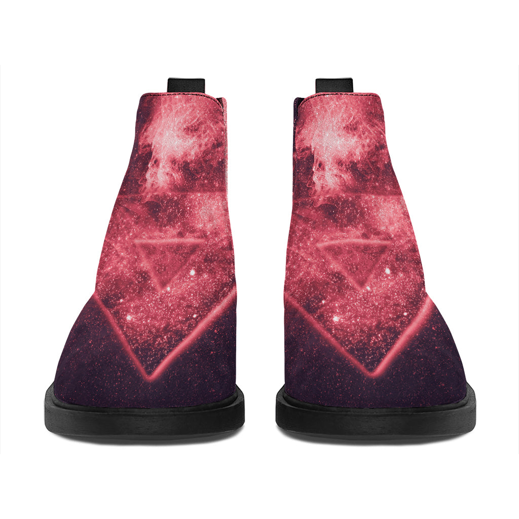 Fiery Star of David Print Flat Ankle Boots