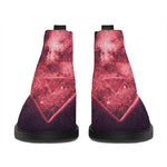 Fiery Star of David Print Flat Ankle Boots