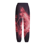 Fiery Star of David Print Fleece Lined Knit Pants