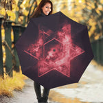Fiery Star of David Print Foldable Umbrella