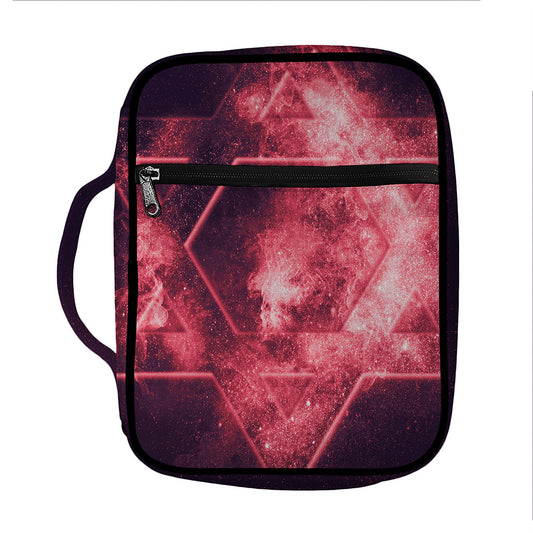 Fiery Star of David Print Front Pocket Bible Bag