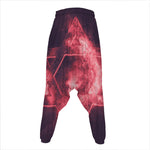 Fiery Star of David Print Hammer Pants