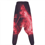Fiery Star of David Print Hammer Pants