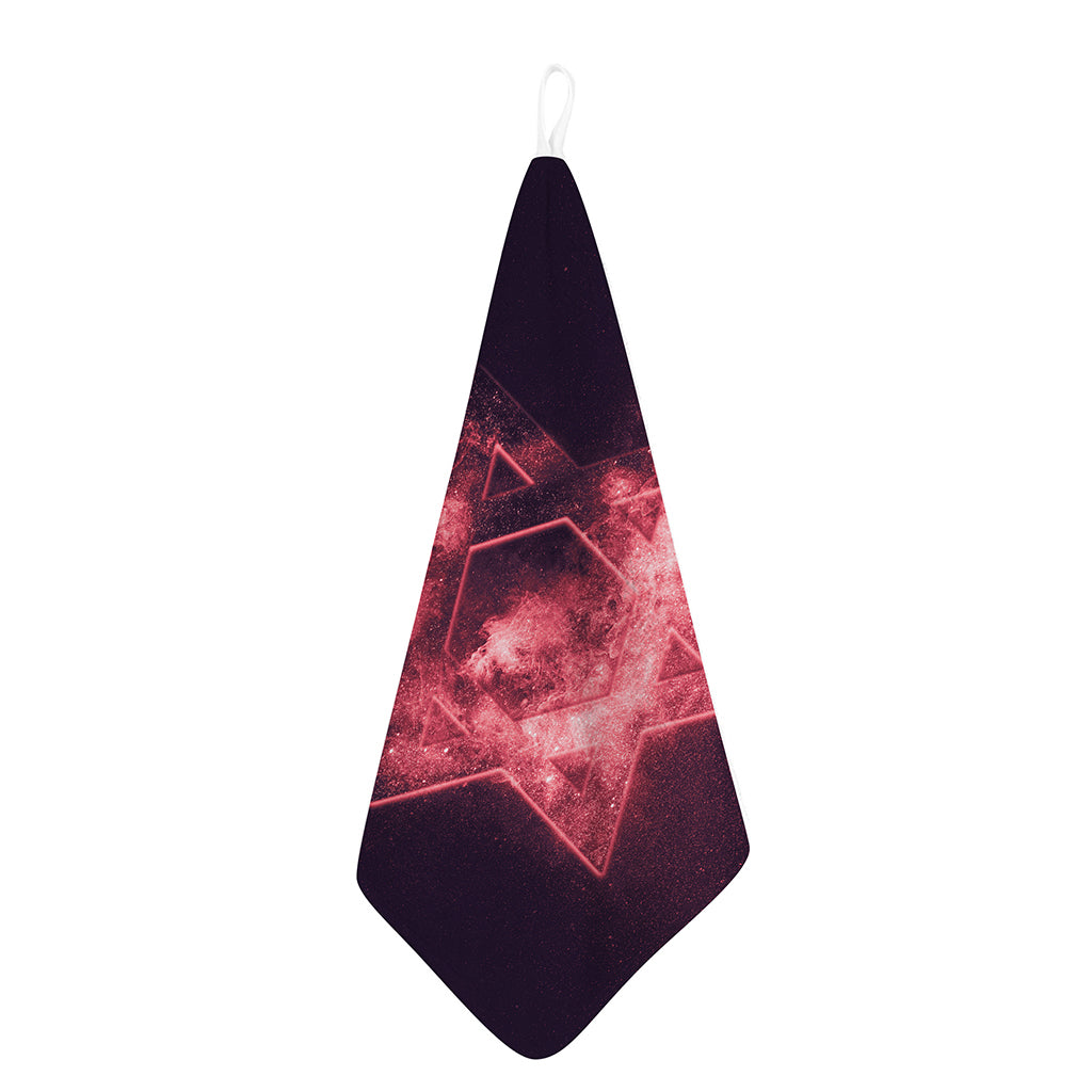 Fiery Star of David Print Hand Towel