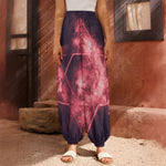 Fiery Star of David Print Harem Pants
