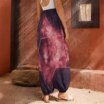Fiery Star of David Print Harem Pants
