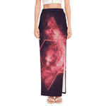 Fiery Star of David Print High Slit Maxi Skirt