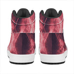 Fiery Star of David Print High Top Leather Sneakers