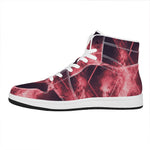 Fiery Star of David Print High Top Leather Sneakers