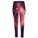 Fiery Star of David Print High-Waisted Pocket Leggings