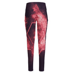 Fiery Star of David Print High-Waisted Pocket Leggings