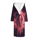 Fiery Star of David Print Hooded Bathrobe