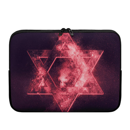 Fiery Star of David Print Laptop Sleeve