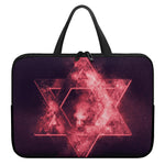 Fiery Star of David Print Laptop Sleeve With Handle