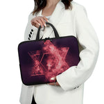 Fiery Star of David Print Laptop Sleeve With Handle