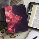 Fiery Star of David Print Leather Bible Cover