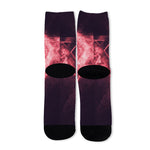 Fiery Star of David Print Long Socks