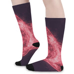 Fiery Star of David Print Long Socks