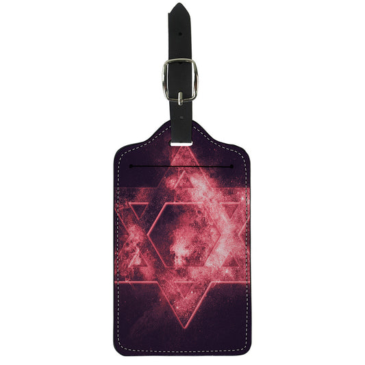 Fiery Star of David Print Luggage Tag