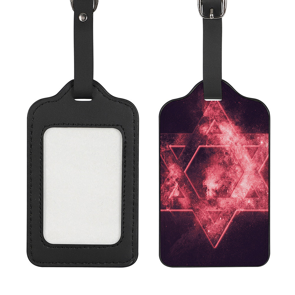 Fiery Star of David Print Luggage Tag