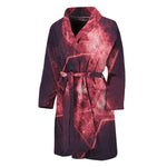 Fiery Star of David Print Men's Bathrobe