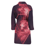 Fiery Star of David Print Men's Bathrobe