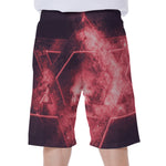 Fiery Star of David Print Men's Beach Shorts