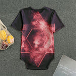 Fiery Star of David Print Men's Bodysuit