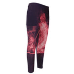 Fiery Star of David Print Men's Compression Pants