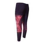 Fiery Star of David Print Men's Compression Pants