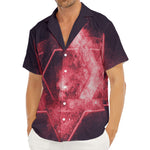 Fiery Star of David Print Men's Deep V-Neck Shirt