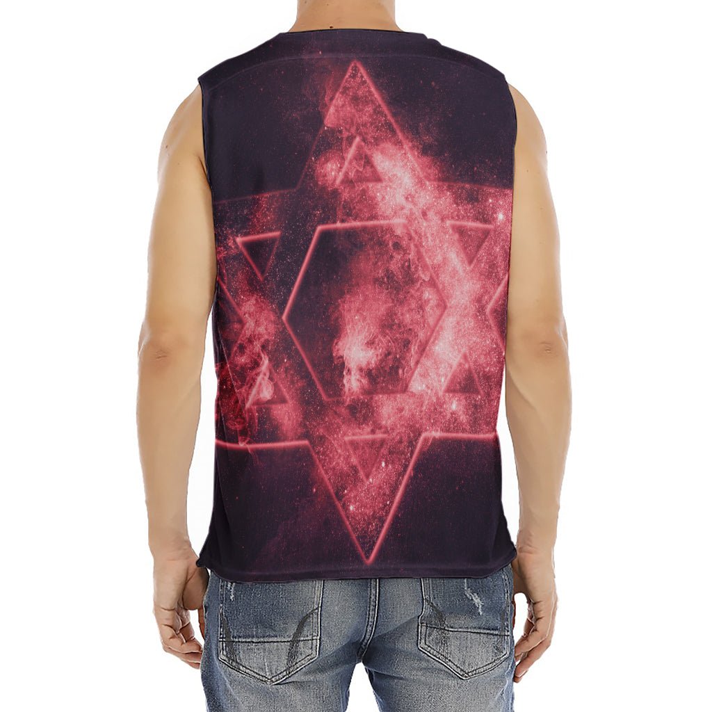 Fiery Star of David Print Men's Fitness Tank Top