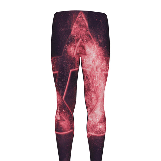 Fiery Star of David Print Men's leggings