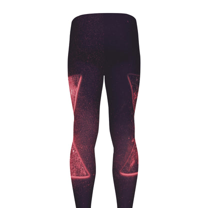 Fiery Star of David Print Men's leggings