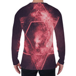 Fiery Star of David Print Men's Long Sleeve T-Shirt