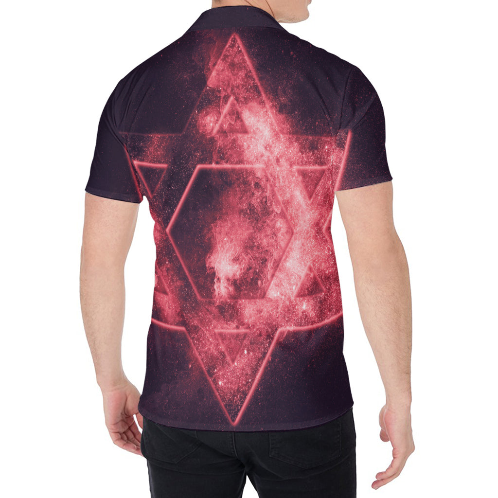 Fiery Star of David Print Men's Shirt