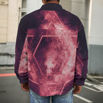 Fiery Star of David Print Men's Shirt Jacket