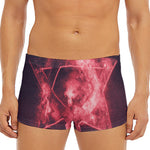 Fiery Star of David Print Men's Short Boxer Briefs