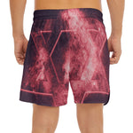 Fiery Star of David Print Men's Split Running Shorts