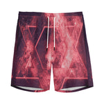 Fiery Star of David Print Men's Sports Shorts