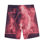 Fiery Star of David Print Men's Sports Shorts