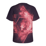 Fiery Star of David Print Men's Sports T-Shirt
