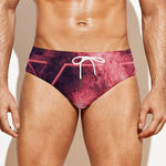Fiery Star of David Print Men's Swim Briefs